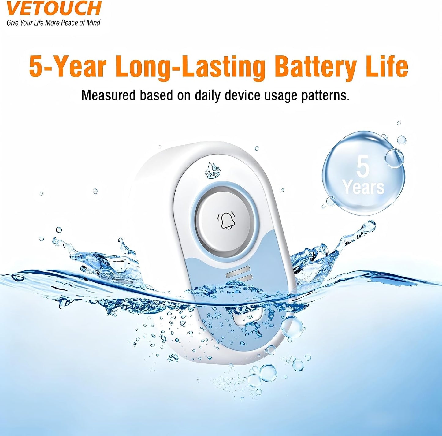 Water Leak Detector with Loud Alarm, 100dB Siren & LED Flash, Water Sensor Alarm for Home, Basement, Sump Pump, Kitchen, Bathroom, RV, Water Heater, Indoor Outdoor 5-Pack