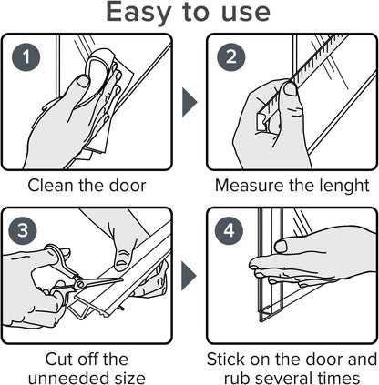 Frameless Shower Door Side Seal X-Protector - 40" Shower Door Seal | Self-Adhesive Shower Door Sweep - Premium Door Side Seal Strip - Silicone Glass Shower Seal Strip for All Door Thicknesses!