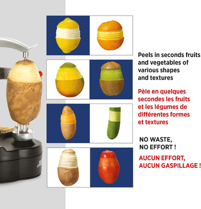 Starfrit Rotato Express Electric Peeler - 2 Spare Blades - Safe & Easy to Use - Effortlessly Peels Vegetables and Fruit