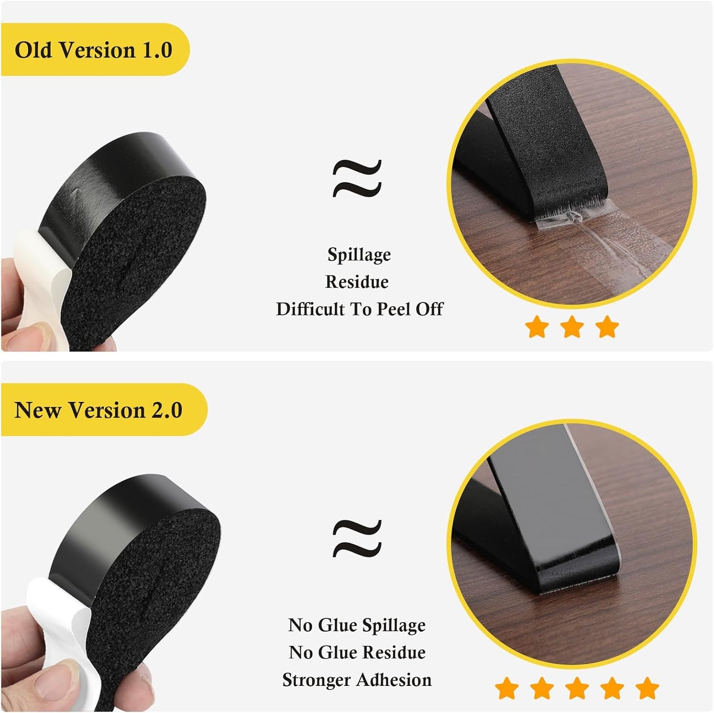 fowong AC Window Seal Foam Tape, 1" x 1" Thick Foam Weather Strip, Black | High Resilience Foam Tape Seals Large Gaps Around Ac Windows and Doors, 6.5ft x 2 Rolls, Strong Adhesive, Install in Minutes