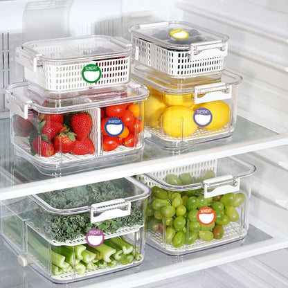 Day Dots Food Labels,14 Rolls, 7000 Pieces (7000) | Round Day of the Week Stickers, Removable Food Date Labels Stickers for Kitchen Restaurant Freezer Containers Storage