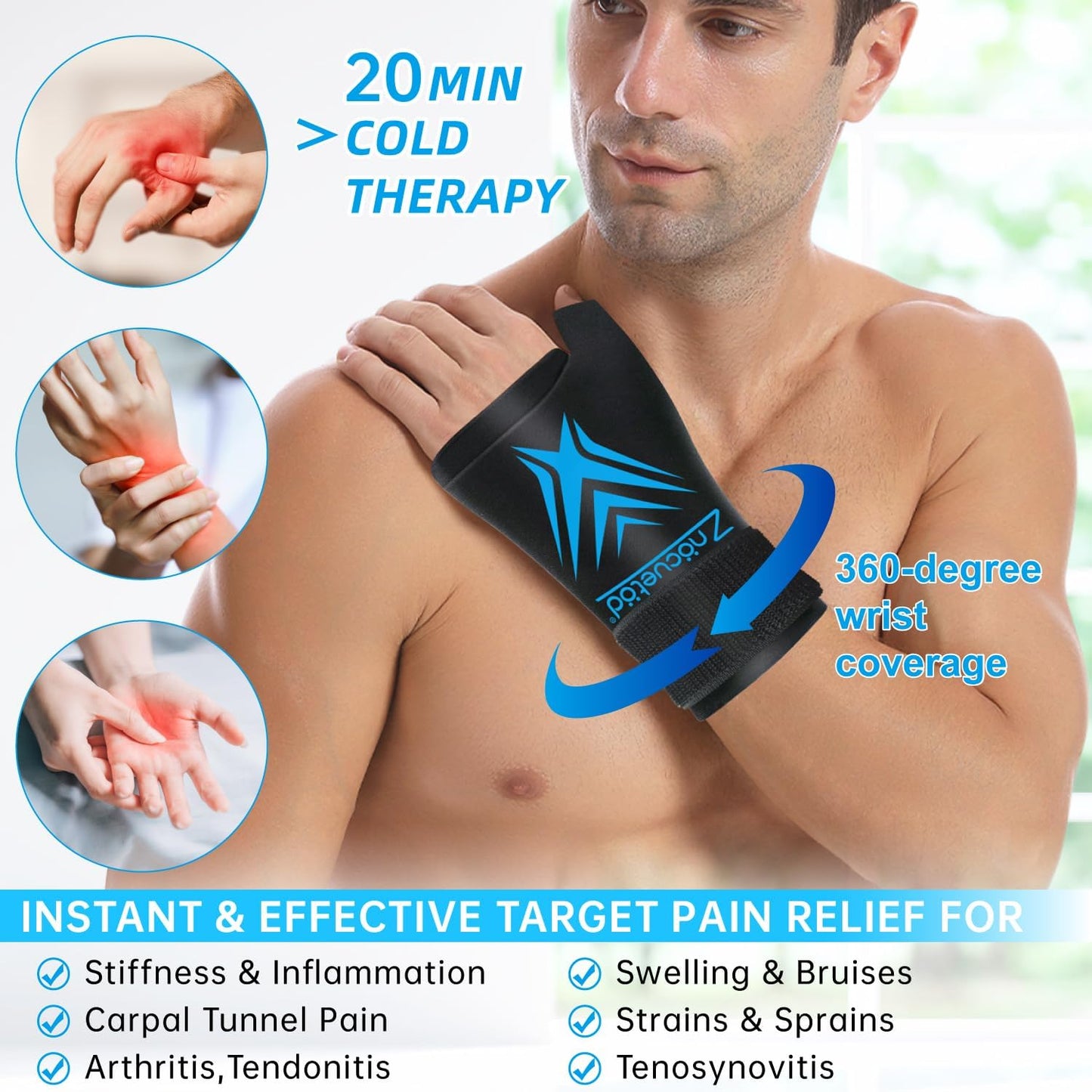 Neck Ice Pack Wrap Reusable Gel Ice Packs for Cervical Injuries Pain Relief, Flexible Cold Hot Compress Therapy for Shoulder Swelling, Bruises, Stiff Neck, Migraine, Surgery Recovery Gift Women Men