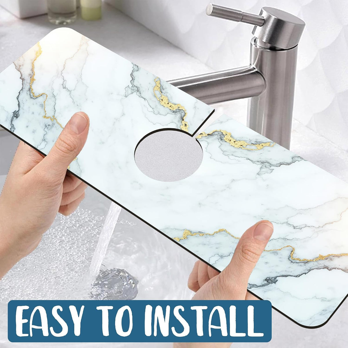 Faucet Mat for Kitchen Sink Absorbent Splash Guard Bathroom 23.5"X5.5"