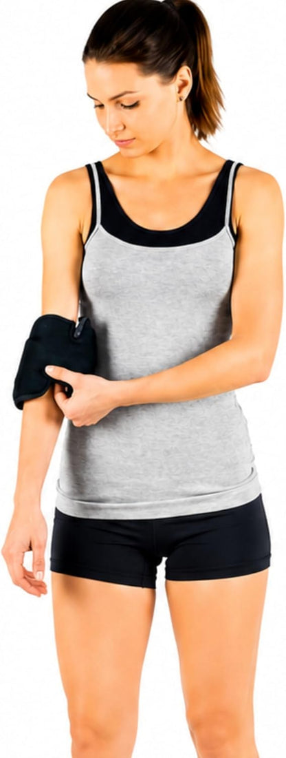 Cold and Hot Therapy Wrap, Black, Latex-Free, Non-Toxic, for Back, Abdomen, Hip, Sports Injury Prevention, Recovery (Back/Abdomen). kit Includes Flexible Gel Compress, Sleeve and Strap.