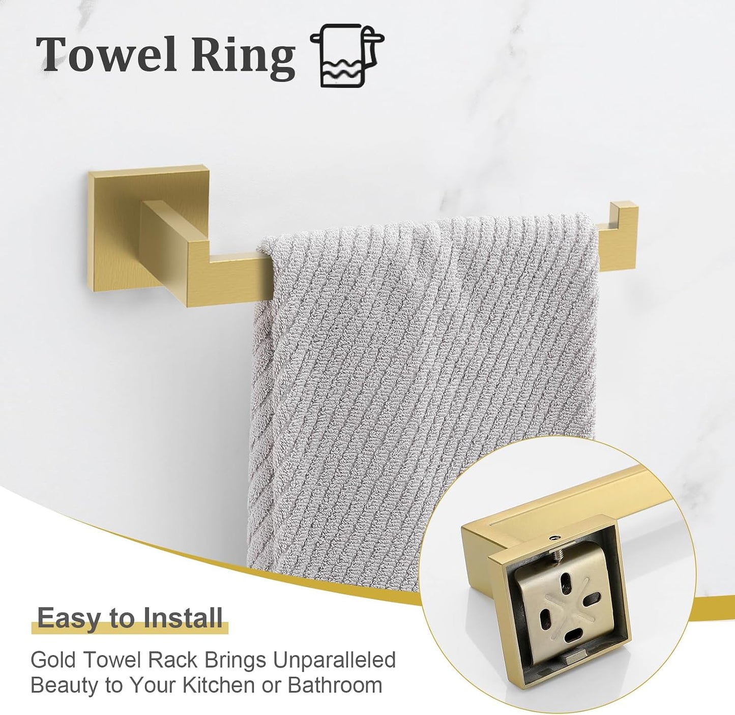 TURS Bathroom Hardware Set Black 4-Piece Towel Bar Set Include 24 Inch Towel Bar Hand Towel Holder Towel Hook Toilet Paper Holder with Shelf Wall Mounted Stainless Steel Bathroom Accessories Set