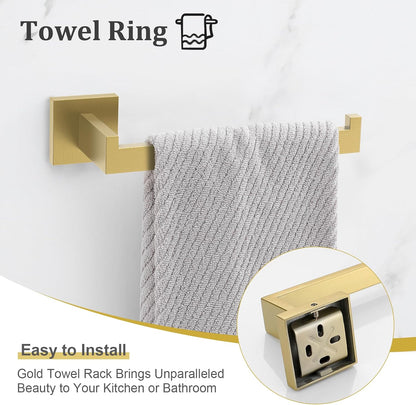 TURS Bathroom Hardware Set Black 4-Piece Towel Bar Set Include 24 Inch Towel Bar Hand Towel Holder Towel Hook Toilet Paper Holder with Shelf Wall Mounted Stainless Steel Bathroom Accessories Set