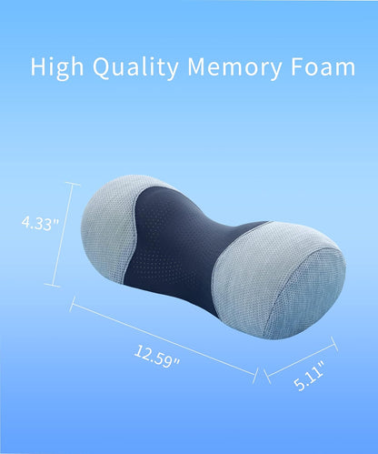 Bespilow Small Neck Roll Pillow for Sleeping, Neck Pillows for Pain Relief | Travel Cervical Support Pillow for Bed Sleep, Round Contour Memory Foam Bolster for Back Sleepers, Breathable Cover, Odorless