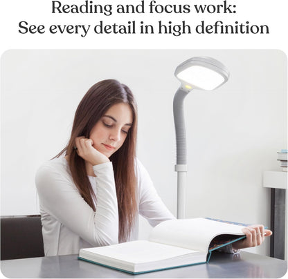 Brightech Litespan - Bright LED Floor Reading Lamp for Over Chair Crafts and Reading, Esthetician Light for Lash Extensions, Gooseneck Adjustable Standing Lamp for Living Room, Bedroom, Office - Black