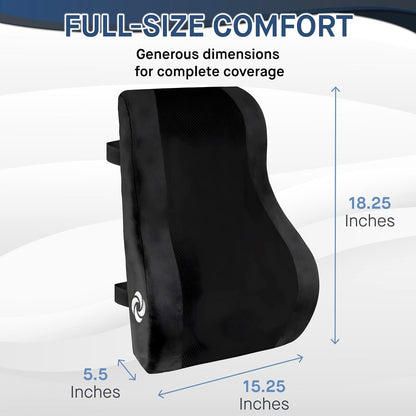 Samsonite Ergonomic Lumbar Support Pillow for Office Chair and Car Seat - Memory Foam Back Support Lumbar Pillow, Premium Cushion Chair Support for Lower Back Pain Relief and Versatile Use (Navy)
