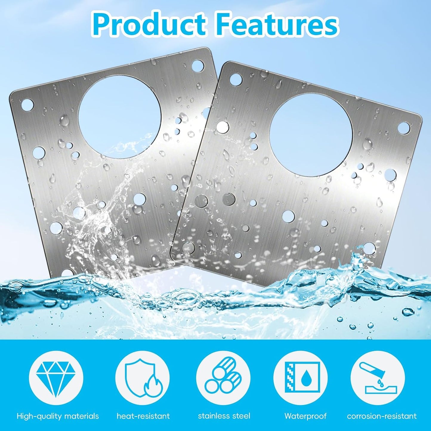 10 Pcs Cabinet Hinge Repair Plate Kit Stainless Steel 3.54" | Hinge Repair Boards for Cupboard, Furniture, Kitchen Doors. Easy Fix. Comes with 60 Screws & Screwdriver.