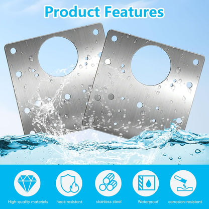 10 Pcs Cabinet Hinge Repair Plate Kit Stainless Steel 3.54" | Hinge Repair Boards for Cupboard, Furniture, Kitchen Doors. Easy Fix. Comes with 60 Screws & Screwdriver.