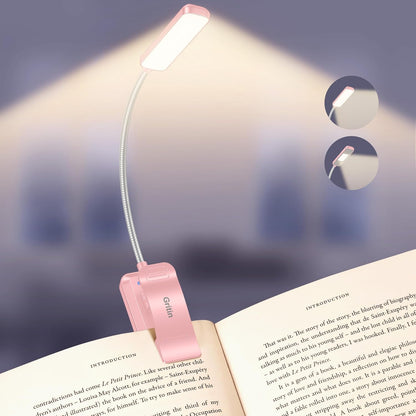 Gritin 2026 Gen 2 Book Light for Reading- 30 Eye Caring Full Spectrum LED | 5 Colors & 5 Brightness, Adjustable Wide/Narrow Beam, Upgrade 1500mAh Long-Lasting Rechargeable Clip on Light for Book Lovers
