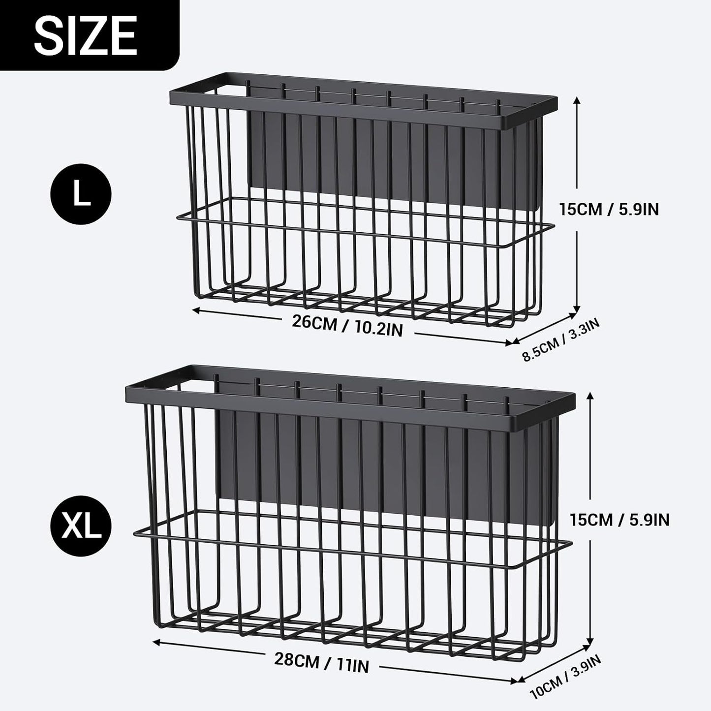 FAMNONE 1-Pack Magnetic Basket for Dryer Balls, Laundry Room Organizer | Metal Dryer Ball Holder, Magnetic Lint Bin, Fridge Basket, Washer Dryer Organizer for Kitchen, Laundry