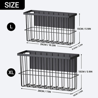 FAMNONE 1-Pack Magnetic Basket for Dryer Balls, Laundry Room Organizer | Metal Dryer Ball Holder, Magnetic Lint Bin, Fridge Basket, Washer Dryer Organizer for Kitchen, Laundry