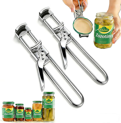 Extended Jar Openers for Weak Hands (1) | Adjustable Stainless Steel Bottle Opener, Can Opener for Seniors with Arthritis, Large and Small Lids Gripper, Household Tool