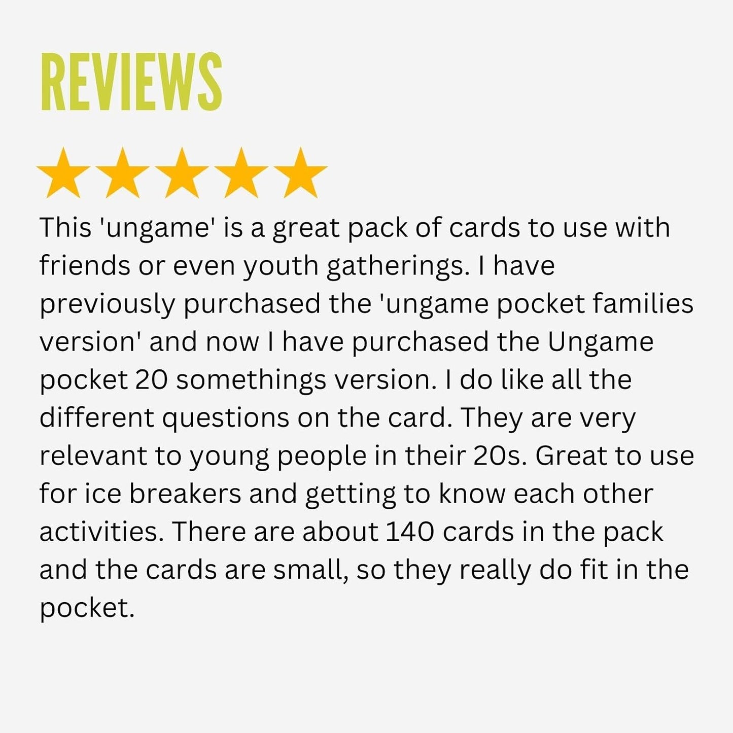 Pocket UNGAME - Seniors Edition - Non-Competitive Card Game for Seniors to Discuss, Share Values & self Express - Take a Walk Down Memory Lane - Age 55+