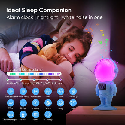 AFEXOA Astronaut Sunrise Alarm Clock with Wake Up Light for Kids