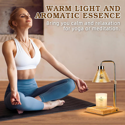 Modern Candle Warmer Lamp with Timer, Dimmable Candle Lamp Warmer, Mothers Day Birthday Gifts for Women Men, Black Candle Warmer, Adjustable Candle Light Warmer, Cozy Living Room Bedroom Home Decor