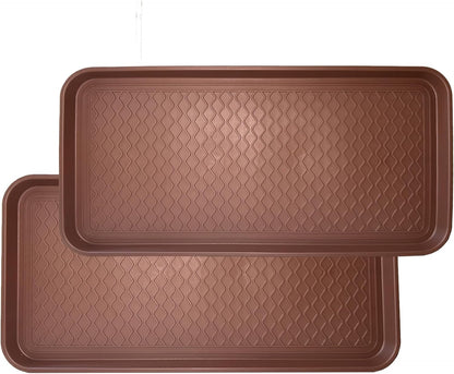 Large Multifunctional Boot Tray 2 Pack Boot Mat Washable Indoor or Outdoor Tray Mat Doormats for Shoes Boots Plants Pots Paint Tins Pet Bowls Car Storage, 30 x 15 x 1.2 Inches