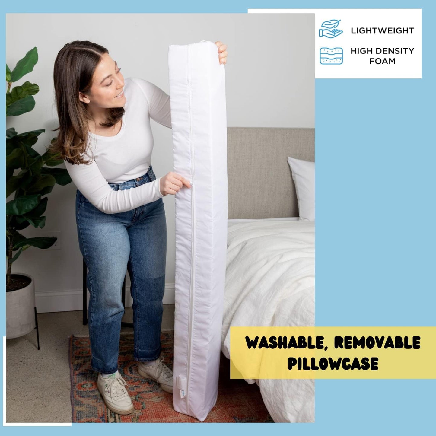 SnugStop The Original Bed Wedge | Gap Filler Between Your Headboard and Mattress | Triangle Pillow Wedge | Bed Filler Wedge | Gap Headboard Filler | Gap Bed Stoppers | Don't Lose Your Pillow(King)
