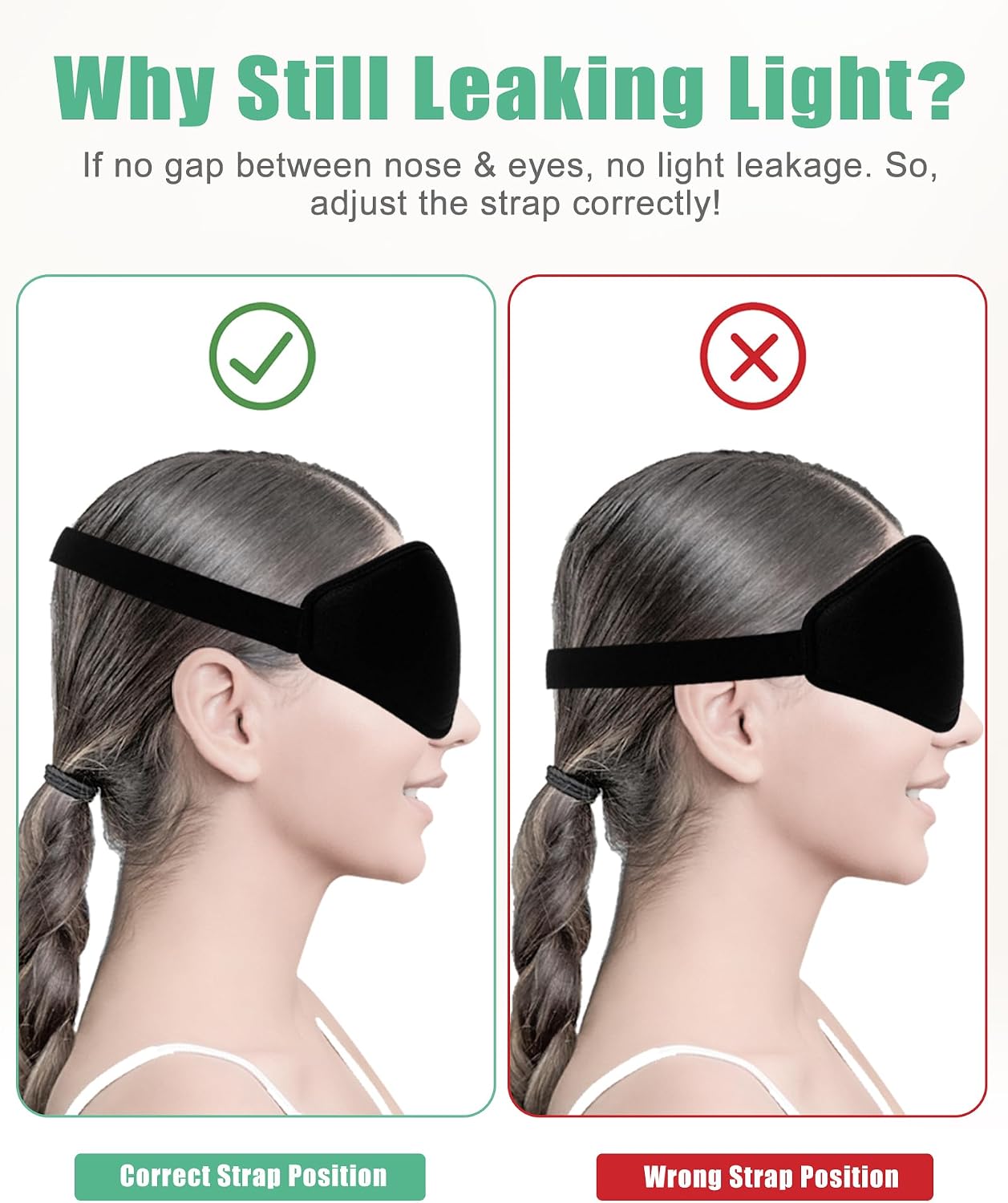 BeeVines Sleep Mask, 2 Pack 3D Contoured Sleeping Eye Masks for Lash Extensions, Night Molded Covers with Adjustable Strap, Memory Foam Eye Shade for Traveling Yoga Nap(Black & Grey)