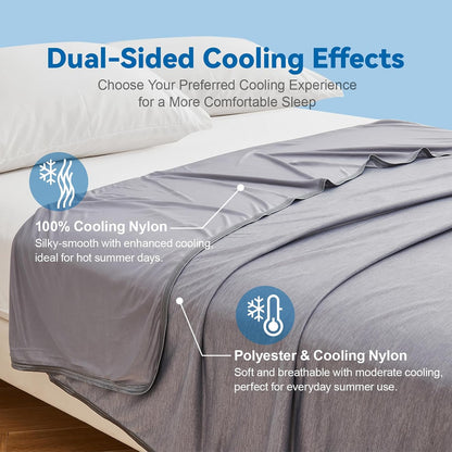 Ailemei Direct Cooling Thin Mattress Pad, King Size Mattress Topper for Hot Sleepers, Deep Pocket Fits 16" Mattresses, Fitted Sheets for Bed, Summer Cooling System, Gray, 76"x80"