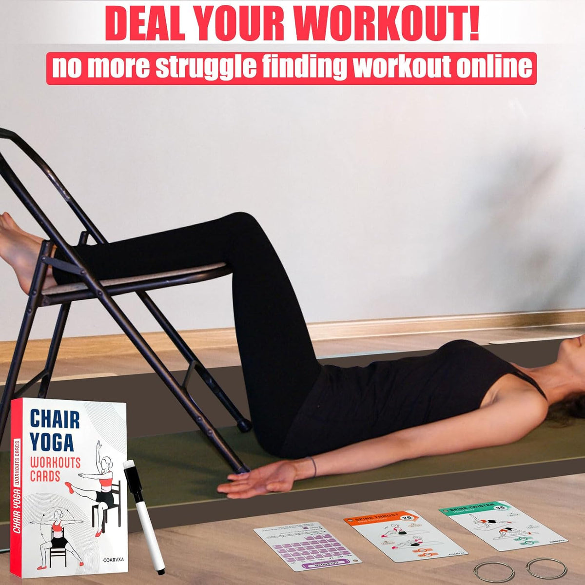 Bodyweight Workout Cards for Women & Men-50 Bodyweight Workout Cards，Includes 2 Rings& Dry-Erase for Easy Organization-Home, Gym or Studio (Bodyweight)