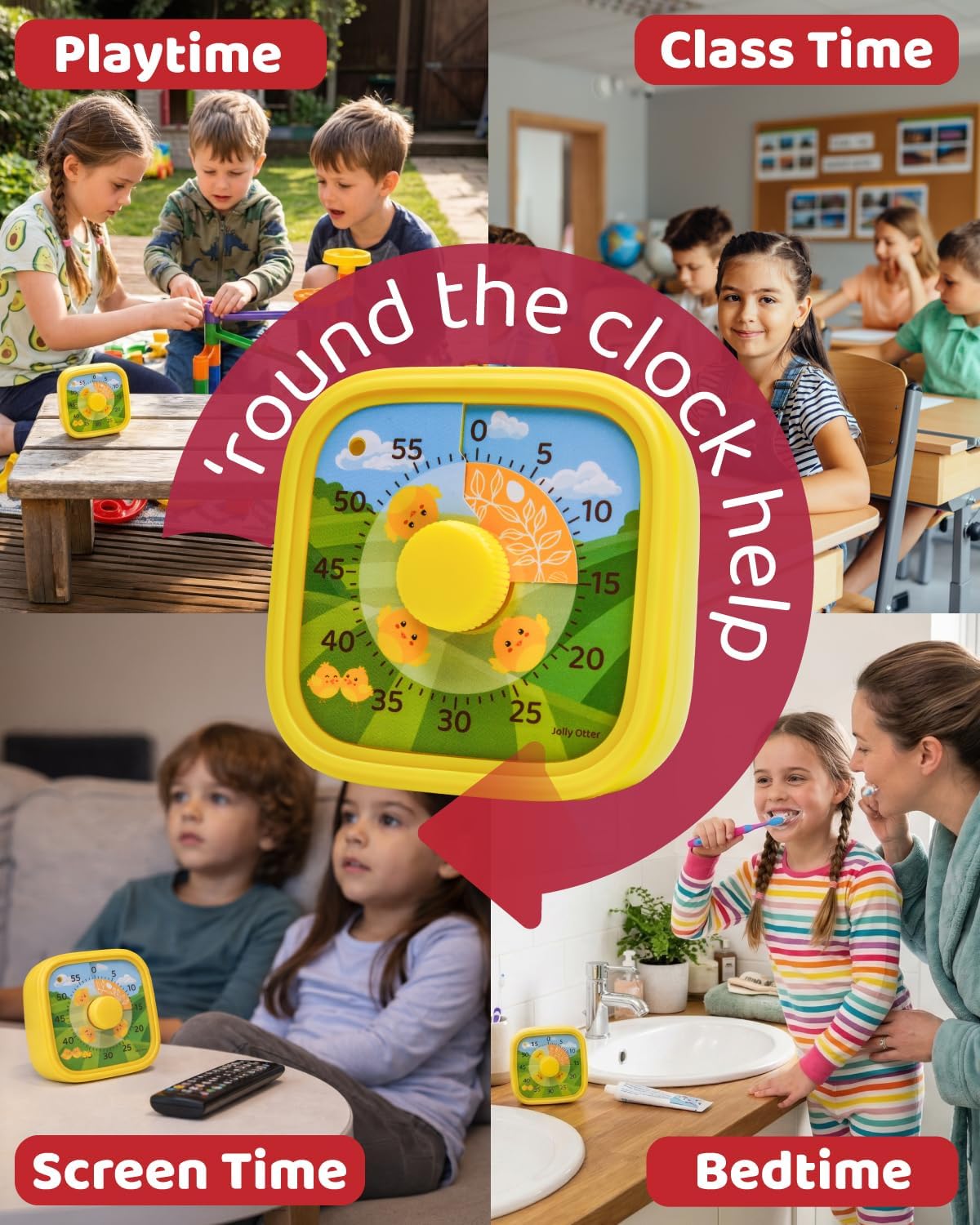 Visual Timer for Kids - The Perfect Kids Visual Aid for Classroom, Home & Desk Use - Great for Study, Productivity, Pomodoro, Toddlers Shower & Potty Training Timer 60 Minute Countdown Timer (Chick)