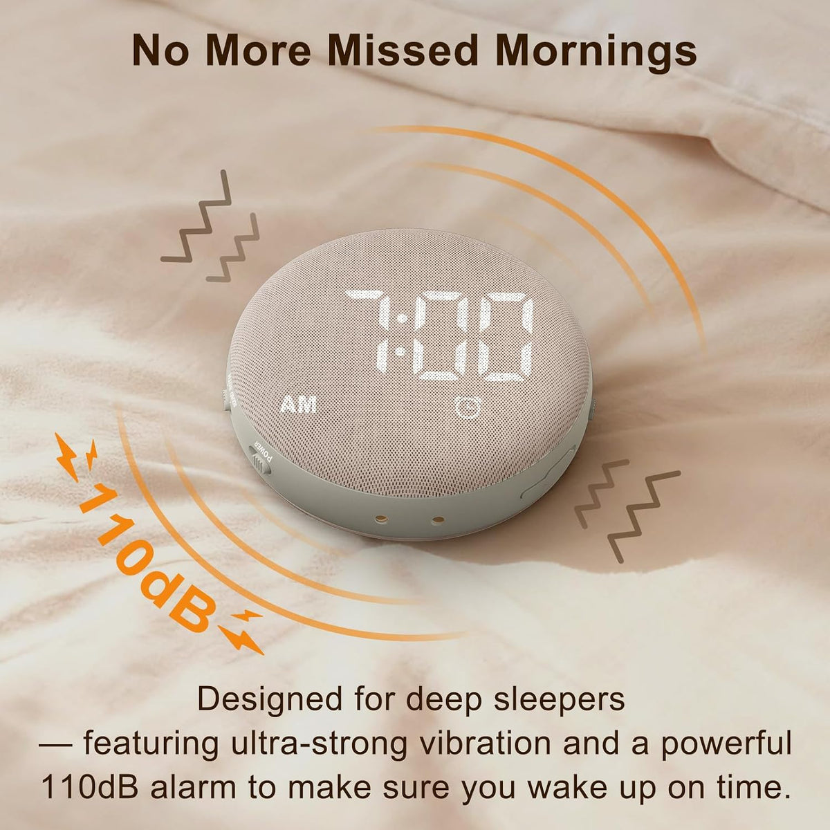 SolaceRise Super Loud Alarm Clock for Hearing Impaired Deaf