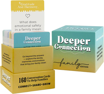 160 Conversation Cards, Family Edition, Meaningful Talk for Family Dinners