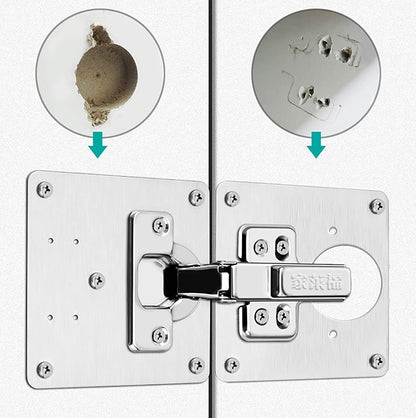 Cabinet Hinges Repair Plate,Stainless Steel Hinge Repair Brackets Kit,Kitchen Cupboard Door Hinge Repair Plate Kit Includes Fixing Screws,Protect Wooden Kitchen Cabinet Door,Furniture(2 PCS)…