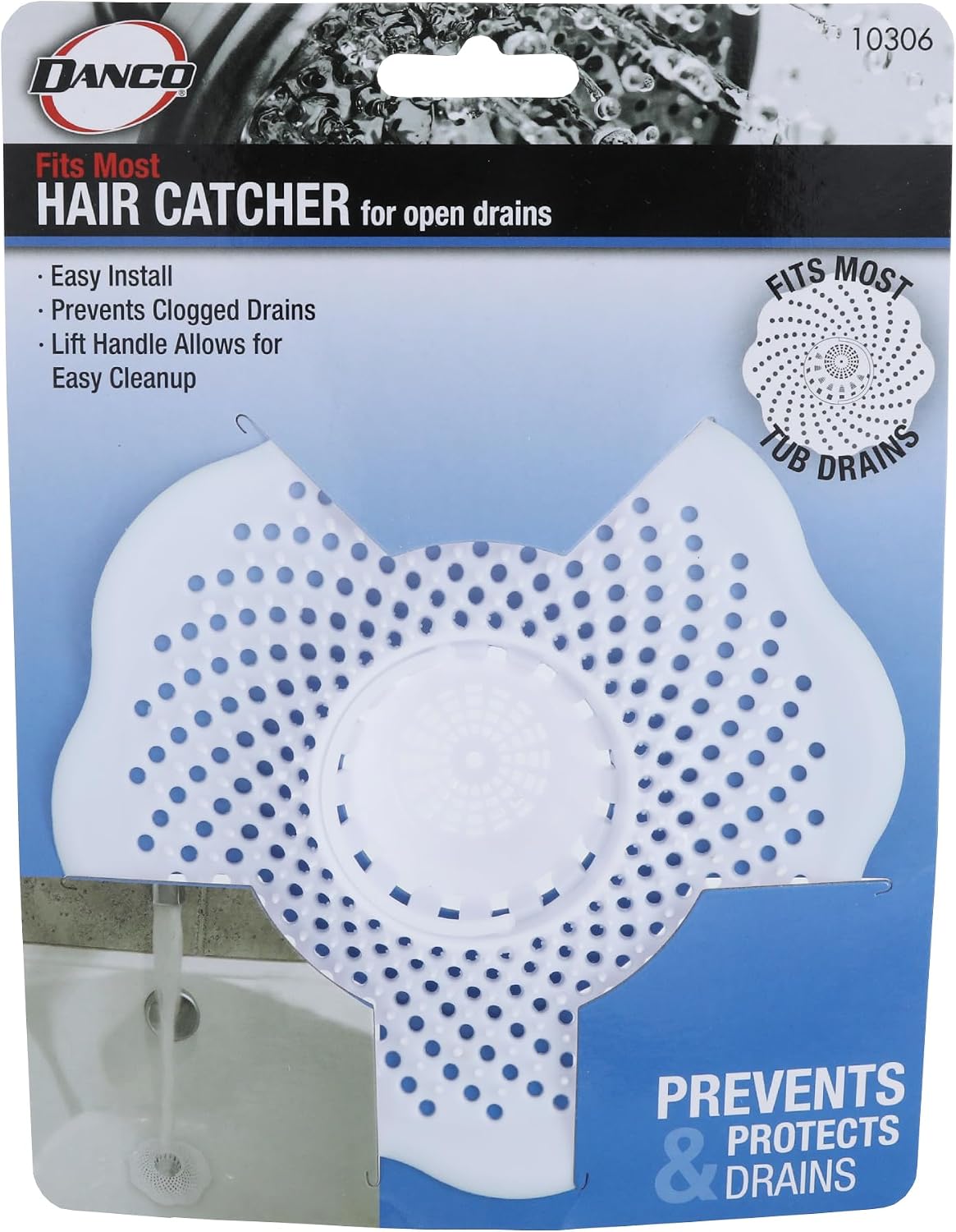 Danco Tub Hair Catcher & Strainer, Drain Clog Prevention (10306)