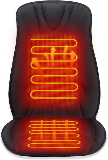 Heated Seat Covers with Fast Heat, Heating Pad for Chairs | Universal Seat Warmer for Home Office and More Use, Comfortable Full Back & Seat Cover with 3 Heating Levels, Winter Gift