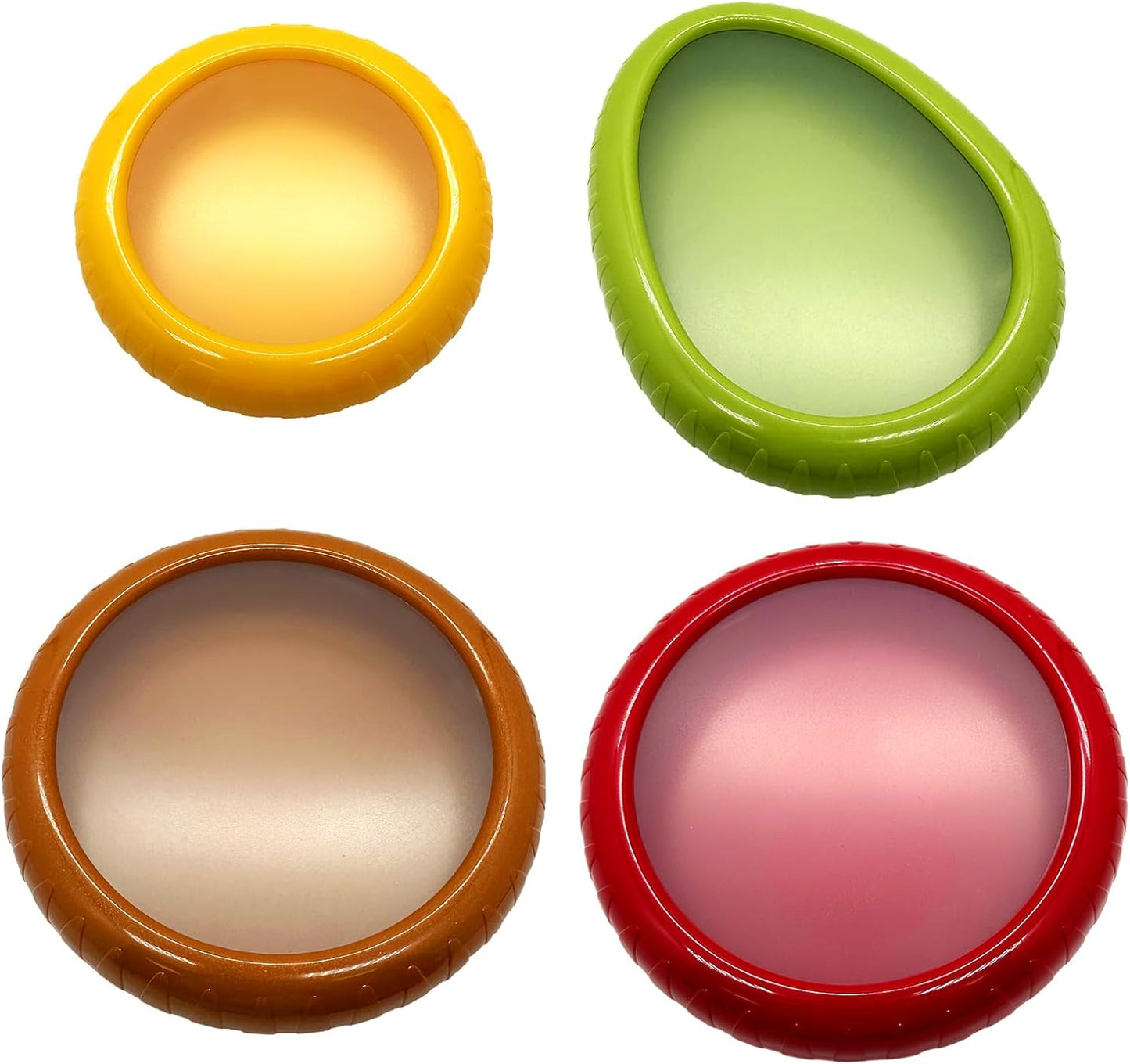 4Pcs Avocado Saver and Onion Containers, Reusable Fridge Produce Holders | Silicone Fresh Produce Holder, Avocado Keeper, BPA-Free Veggie Saver for Garlic, Tomato, Lemons, Potato & Fresh Produce