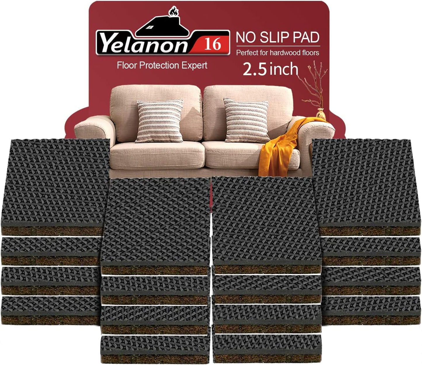 Non Slip Furniture Pads -56 pcs（1+2）” Furniture Grippers, Non Skid Furniture Legs,Self Adhesive Rubber Furniture Feet, Anti Slide Furniture Hardwood Floor Protector for Keep Couch Stoppers