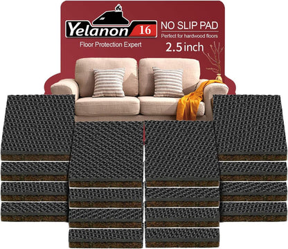 Non Slip Furniture Pads -56 pcs（1+2）” Furniture Grippers, Non Skid Furniture Legs,Self Adhesive Rubber Furniture Feet, Anti Slide Furniture Hardwood Floor Protector for Keep Couch Stoppers