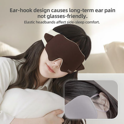 22mm Mulberry Silk Sleep Mask,3D Lash Friendly Eye Mask Adjustable Gray