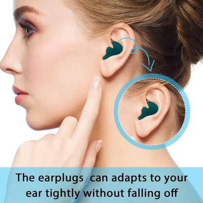 Frienda 36 Pair Silicone Ear Plugs for Sleeping, White, Blue, Green