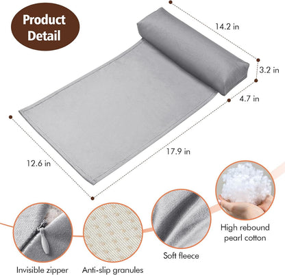 WdFour Velvet Neck & Head Pillow for Recliner Chair, Small Ergonomic Cervical Support Pillow for Home, Office and Travel, Non-Slip Cushion for Tension Relief & Shoulder Comfort (Chocolate)