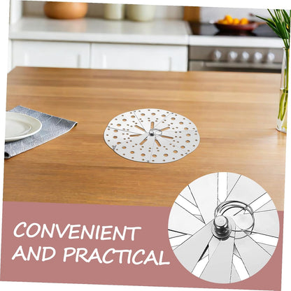 Toyvian Adjustable Stainless Steel Anti-spill Cover Overflow Stopper Lid for Kitchen Pots and Pans, Household Spill Stopper Lid with Expandable Design, Suitable for Boil-over Prevention