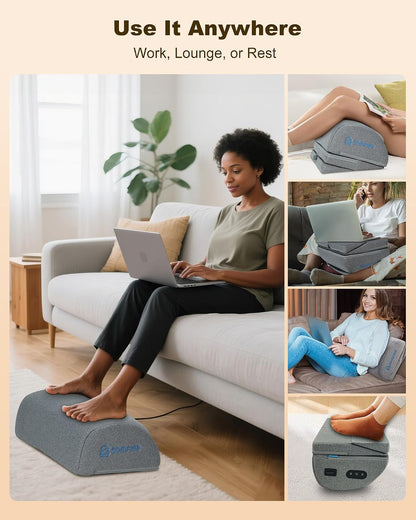 Comfier Under Desk Foot Rest at Work with Heat,Vibration,3 Height Under Desk Foot Rest for Office Chair，Foot Heater Foot Warmer, Ergonomic Heated Footrest,Gaming Chair Footstool,Computer Desk Use