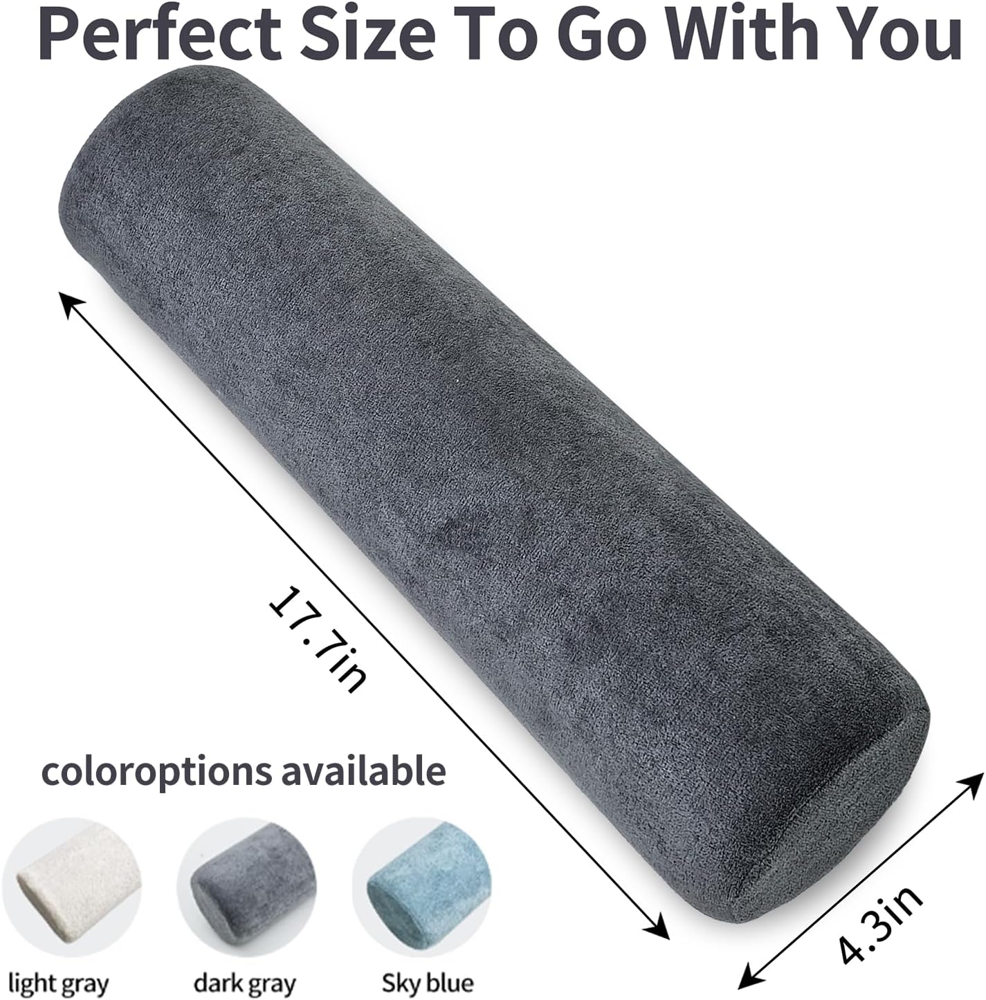 iYKYK Cervical Neck Support Foam Round Pillow for Sleeping and Pain Relief, Memory Foam Body Positioner (Dark Gray)
