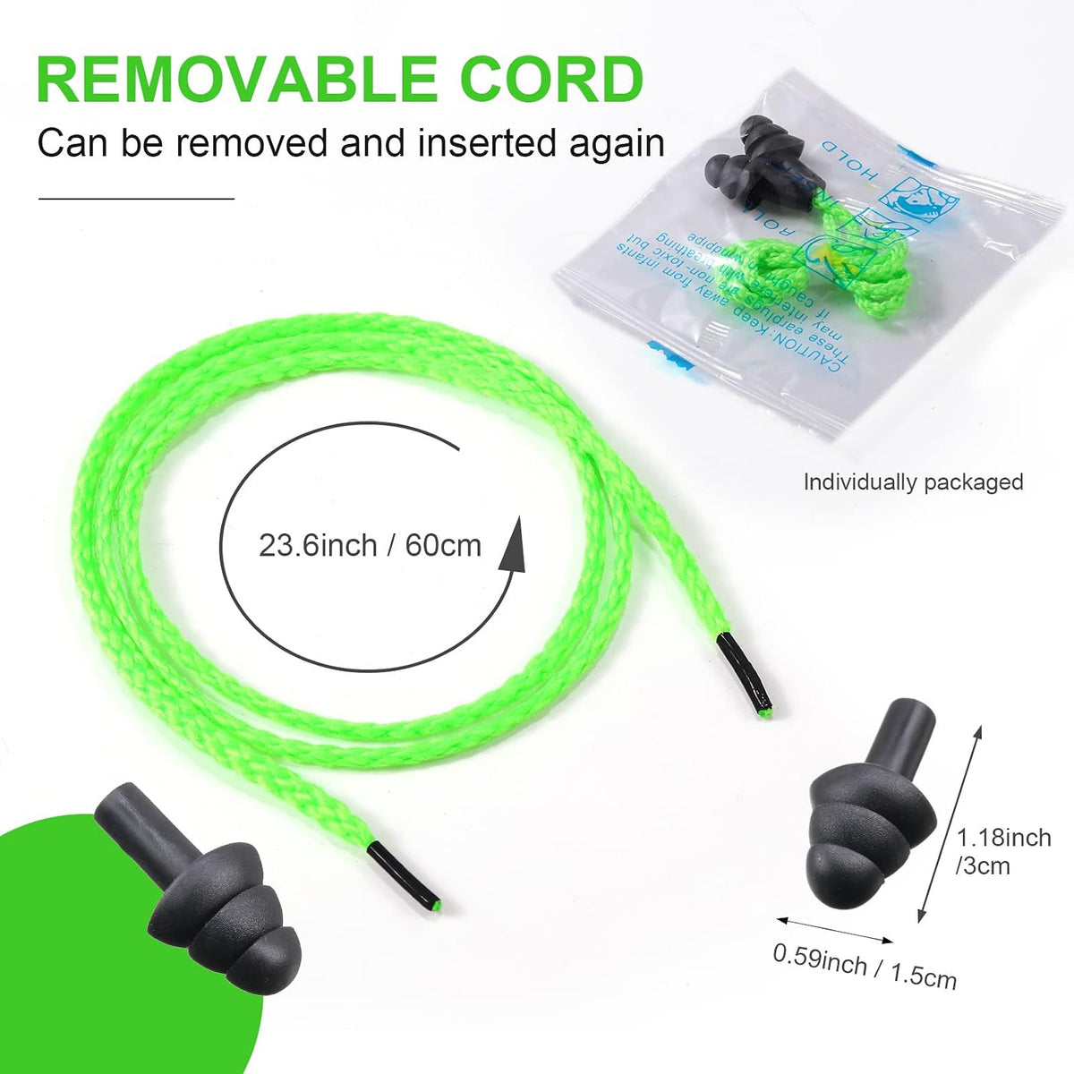 Tondiamo 200 Pairs Ear Plug Bulk with Cord Reusable Silicone, Fresh