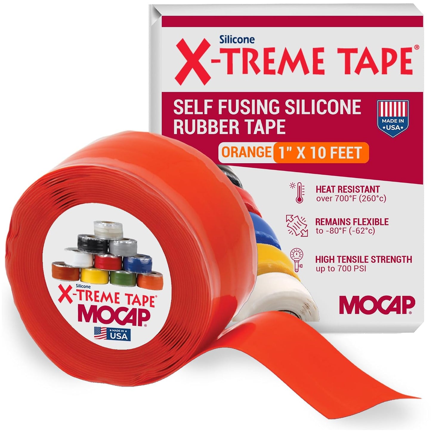 X-Treme Tape Self Fusing Silicone Tape - 1" x 10 Ft Roll - White | Heavy Duty Rubber Electrical Tape, Waterproof, For Automotive, Hose, Pipe, Outdoor & Emergency Repairs, Insulating, Flexible