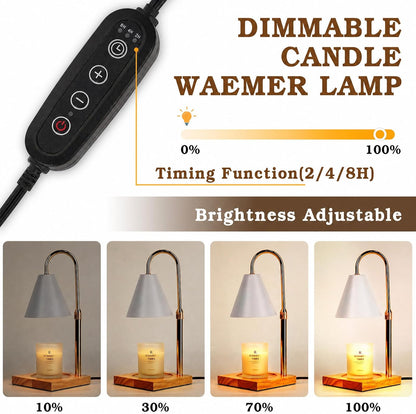 Modern Candle Warmer Lamp with Timer, Dimmable Candle Lamp Warmer, Mothers Day Birthday Gifts for Women Men, Black Candle Warmer, Adjustable Candle Light Warmer, Cozy Living Room Bedroom Home Decor