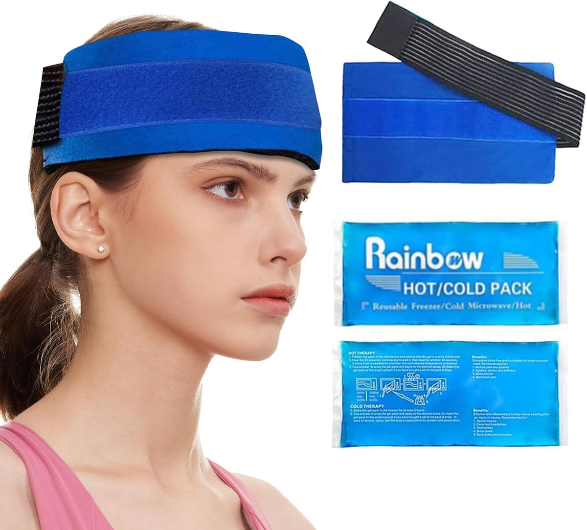 Reusable Ice Gel Pack for Injuries, Soft Cold Pack Ice Wrap Hot Cold Compress Alleviate Inflammation Joint Pain Muscle Soreness, Flexible & Adjustable for Shoulder Elbow Foot Ankle Knee Wrist Leg Neck