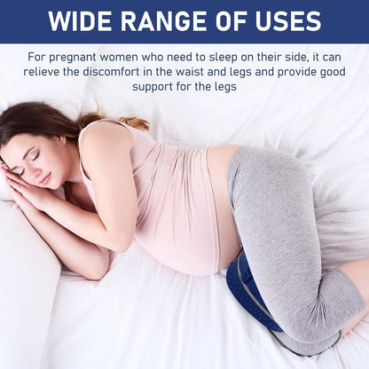 Alignment Pillows for Side Sleepers,Hip Alignment Pillow, Memory Foam Leg & Knee Pillow,Foam Support Pillow Soothing Relief for HIPS, Knees, Joints, Nerves & Muscles,Adjustable Strap (Grid Blue)