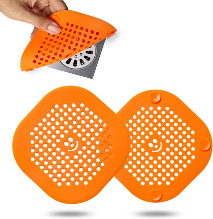 2 Pack Drain Hair Catcher Silicone Bathroom Accessories Shower Drain Protector Sink Drain Strainer Hair Stopper for Shower Kitchen Bathroom Tub Grey