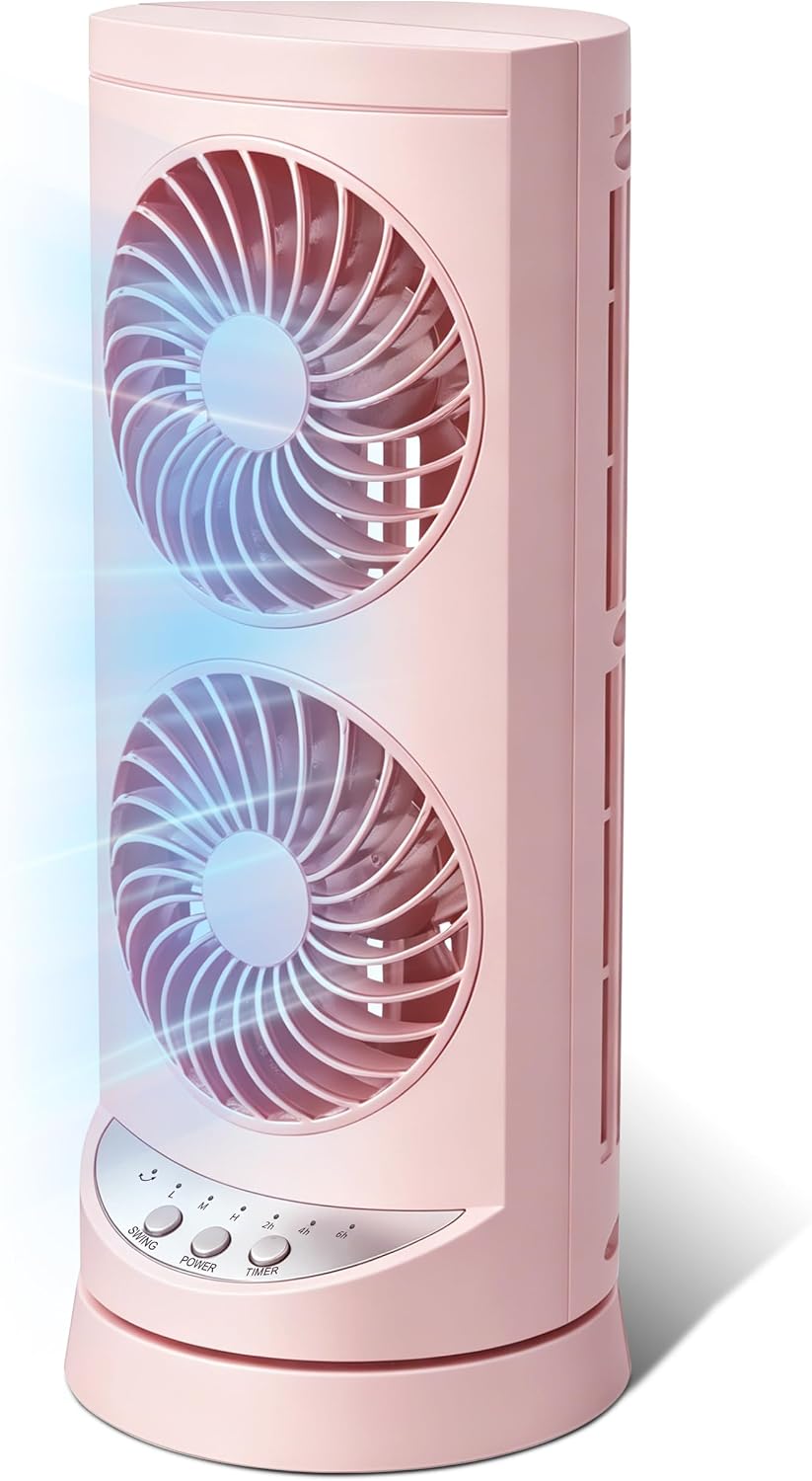 Tower Fan for Bedroom,24 ft/s Portable Desk Table Fan with Remote