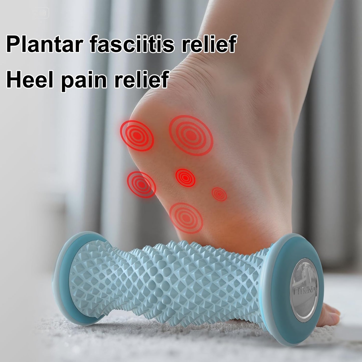 Foot Roller Massager for Plantar Fasciitis Relief, Portable Silent Deep Tissue Massager Tool for Arch and Heel Pain-Grey